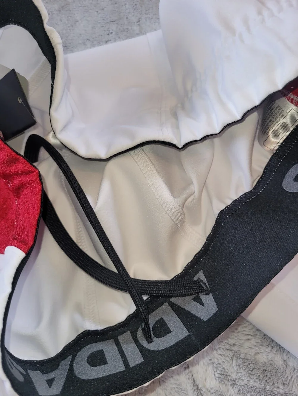 Adidas Mens 2XL Woven A1 Stock Football Pants White Red Drawstring Waist GG7417